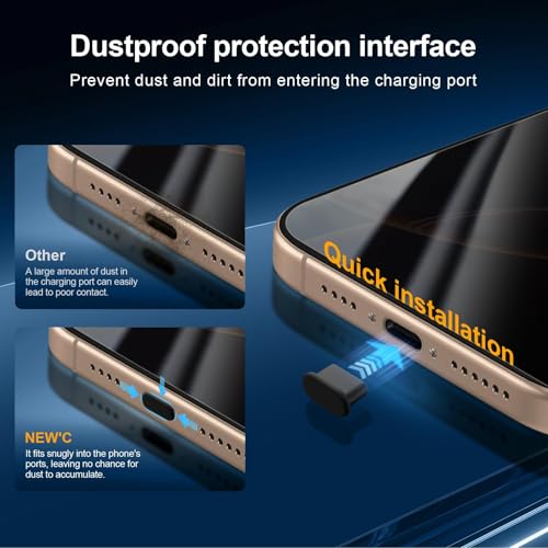 Image of NEW'C 3x Privacy Screen Protector for iPhone 16 Pro (6.3 inches)+ 3x Camera Lens Protector, Sensor Protection, Case Friendly Tempered Glass Film, Ultra Resistant, Easy installation tool included