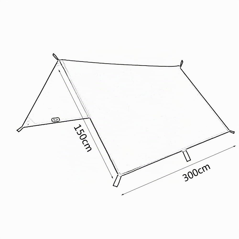Bâche imperméable Hamac 3x3 m coupe-vent camping militaire Basha abri poncho portable extérieur