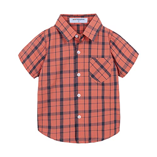 Image of Mud Kingdom Little Boys Dress Shirts Short Sleeve Cute Summer