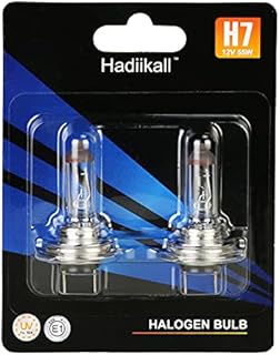 Hadiikall H7 Halogen Headlight Bulbs, 2 PCS High Beam Low Beam and Fog Replacement Bulb, 12V 55W High Performance Bulbs with Brighter Light