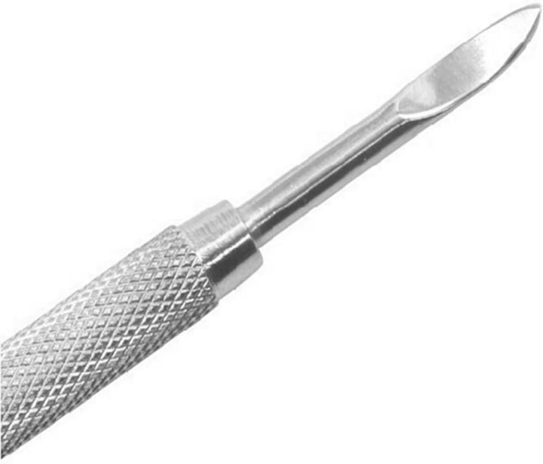 Nail Cuticle Spoon Pusher Stainless Steel Nail Cuticle Cleaner Tool for Removing Dead Skin Curved End Manicure Pedicure Care Tool for Salon and Home Use