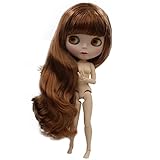 The 12 Inch Nude Doll is Similar to Blyth BJD Doll, Customized ICY Dolls Can Be Changed Makeup and Dress by DIY, Ball Jointed Dolls Best Gifts and Hobby For Girls (Purple Pink)