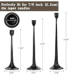 Iron Taper Candle Holder Set of 3 - Decorative Tall Candle Stand, Candlestick Holder for Wedding, Dining Table, Party Decoration - Image 2