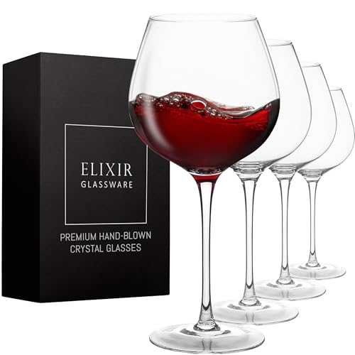 ELIXIR GLASSWARE Crystal Wine Glasses – Hand Blown Red & White Wine Glasses