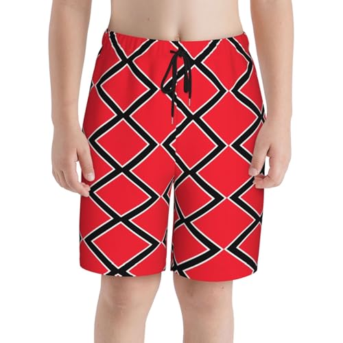 Flag of Trinidad and Tobago Youth Beach Pants, Soft and Breathable, with Drawstring Waist, Suitable for Sports and Leisure.3
