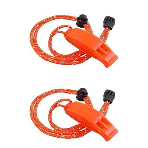 ZOKJSW 2 silbatos de emergencia, silbato de seguridad de hasta 4000 Hz con cordón reflectante ajustable para kayak, navegación, natación, supervivencia en el agua, senderismo