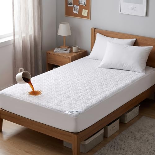 RestTwill Waterproof Mattress Protector Twin, Noiseless Mattress Pad
