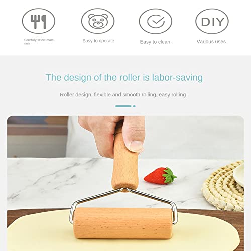 Portable Kitchen Cooking Tools Rolling Pin Non-stick Wooden Flour Dumpling Skin Rollers Rolling Pin Handheld Bakeware Handheld Baking Utensils Home Accessories