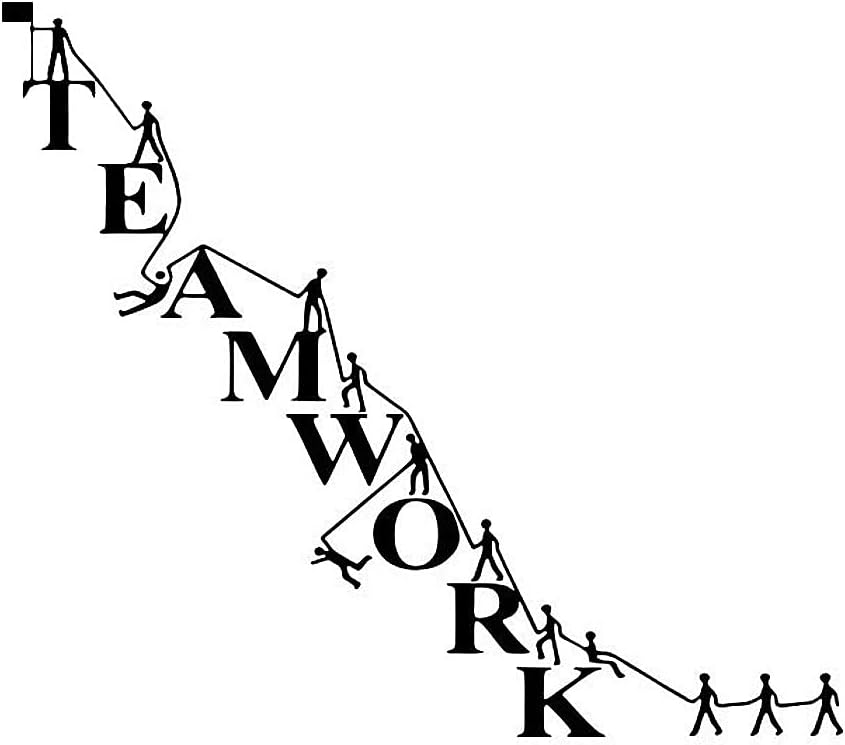 Lichi Black Office Inspiring Quote Wall Sticker Decal Teamwork for Office Company Classroom Decoration