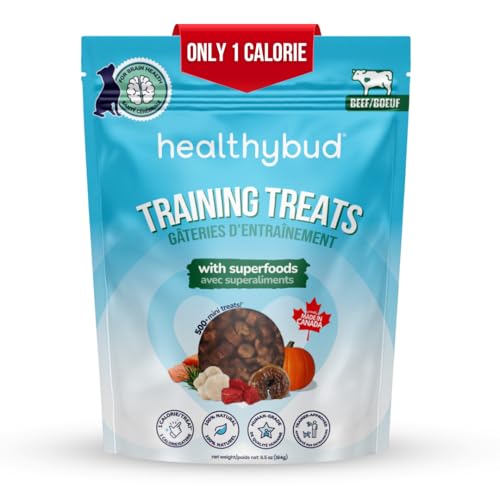Healthybud Mini Beef Liver Dog Training Treats – Soft Low Calorie Trainer Bites (1 kcal Each) – 500+ Tiny Rewards for Puppies & Small Dogs – with Lion’s Mane & Reishi – Made in Can image 1
