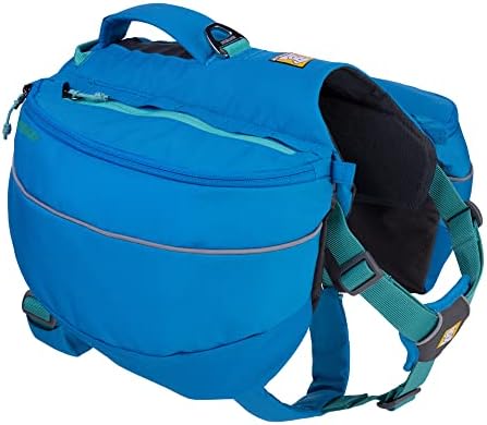 Ruffwear, Approach Pack Dog Backpack, Blue Dusk, X-Small | Weight‑Forward Saddlebags with Flopper Stoppers, 5‑Point Adjustable Fit, Padded Handle, Dual Leash Points, Reflective Trim
