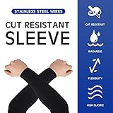 Geyoga 2 Pairs Arm Sleeves Guards Arm Protectors for Thin Skin and Bruising Protective Cut Resistant Sleeves for Men Women(Large,Hppe,Black, Gray)