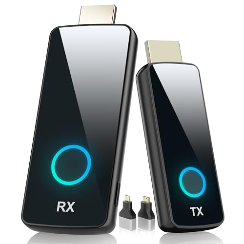 PWAYTEK Wireless HDMI Transmitter and Receiver 4K 50M/164FT 2.4G/5G Dual-Band for PC/Laptop/HDTV/Projector Plug & Play No App Needed