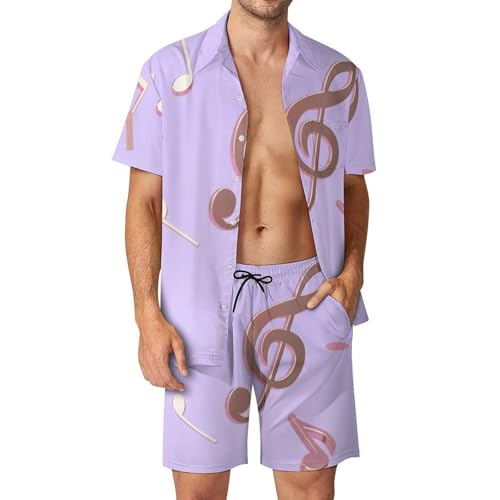 Chemise Hawaïenne Homme Musique vêtement de plage anti-chaleur ensemble short et pantalon