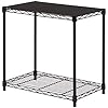 Amazon Basics 2-Tier Stackable Storage Shelf, Black, 13.3 D x 23.2 W x 22.2 H in