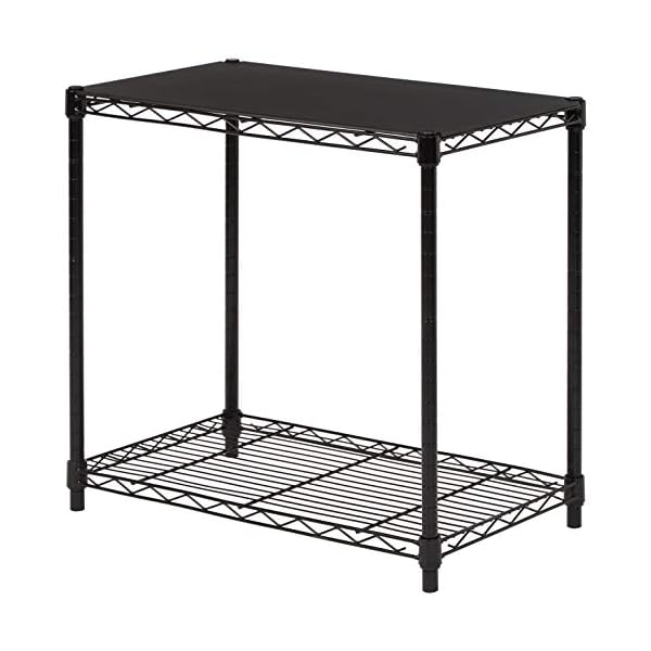 Amazon Basics 2-Tier Stackable Storage Shelf, Black, 13.3 D x 23.2 W x 22.2 H in