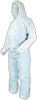 Vista 1 de MAGID EconoWear Lite N Kool Plus SMS - Overol de tela con capucha, desechable, puño elástico, blanco, mediano (caja de 25)