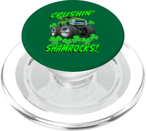 Crushin Shamrocks Monster Truck St Patricks giorno cartone animato PopSockets PopGrip per MagSafe