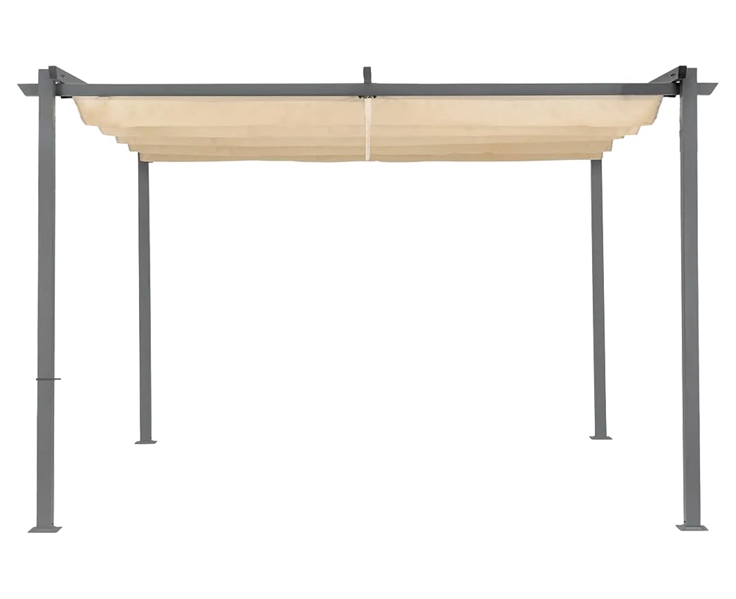 Gazebo Pergola in Acciaio e Alluminio con Tetto Retrattile Impermeabile (3X4 MT)