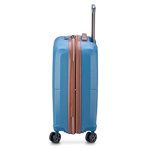 Image of DELSEY PARIS St. Tropez Hardside Expandable Luggage with Spinner Wheels, Baltic Blue, Checked-Medium 24 Inch
