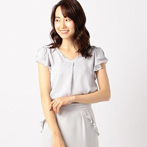 Amazon ミッシュ マッシュ Misch Masch 肩リボンストライプブラウス ライトブルー M シャツ ブラウス 通販