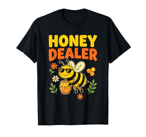 Honey Dealer Cool Bee With Honey Jar Funny Beekeeper ���[���A T�V���c