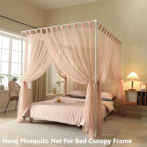 AIKASY Premium Canopy Bed Frame Posts for Full Size Beds - Sturdy Metal Poles, Four Corner Bed Brackets - Perfect Addition to Metal and Wood Bed Frames for Bedroom Decor Upgrade (White) by AIKASY - Used condition - Image 3