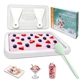 Rolled Ice Cream Maker with Lid and 2 Spatulas and Silicone Scraper