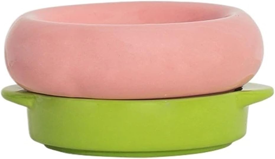 Ceramic Neck Care Cat Bowl Large Capacity Non-Slip Dog Enough Dishes Pet Water Bowl Cat Slow Feeder Pet Supplies Pet Bowl(Pink)