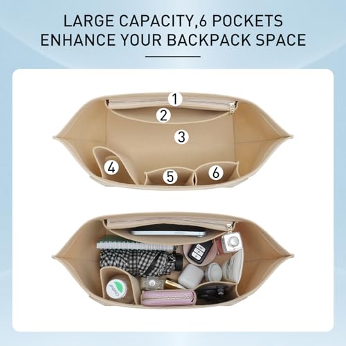 Doxo Purse Organizer Insert Compatible with Longchamp Le Pliage Large Tote Handbag Bag(L,Beige) - Thumbnail 5