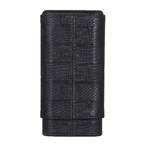 Cedar Wood Pocket Cigarette Box with 3 Tubes Portable Cigar Humidor Travel Outdoor Leather Case (Color : B) (B) image 4
