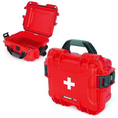 NANUK 905 Waterproof First Aid Case Empty – Durable, Medical First Aid Organizer Case, IP67-Rated, Dustproof, Impact-Resistant, and Floats (9.4" x 7.4" x 5.5") – Red by NANUK - Image 2