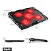 havit 5 Fans Laptop Cooling Pad for 14-17 Inch Laptop, Cooler Pad with LED Light, Dual USB 2.0 Ports, Adjustable Mount Stand (Red)