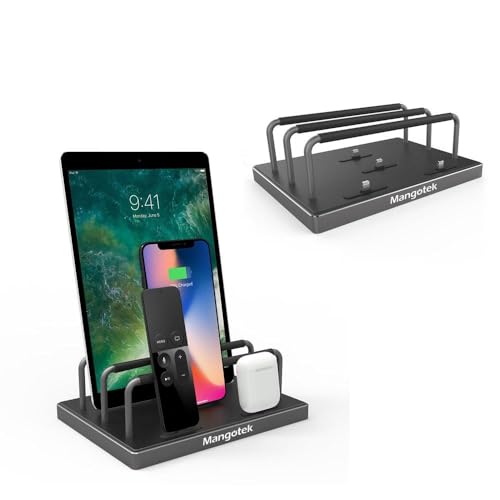 iPhone/iPad充電 スタンド 4ポート充電 ステーション スマホ 充電器 ４台同期　急速充電　収納 多機能デス...