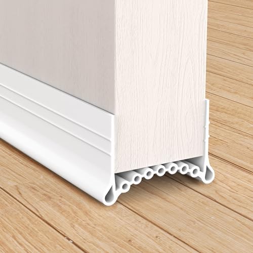 SUNMON Silicone Door Draft Stopper 3.3ft, Upgraded Door Soundproofing Door Draft Blocker, Under Door Weather Stripping (White) by SUNMON - Used condition - CA$9.19