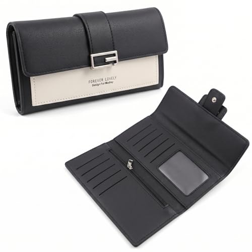 Image of Kraptick Women's Wallet -Stylish and Compact Purse Clutch Wallet for Women, Stylish Card Coin Holder, Debit Card Holder, Money Organizer and Travel Wallet for Women with 8 Slots (Black)