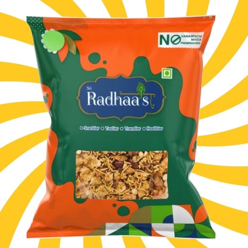 Image of Sri Radhaa's Corn Mixture 150g, Crunchy and Spicy Indian Namkeen Snack, Crispy Savoury Mix for Tea Time and Anytime Munching (Pack of 2)
