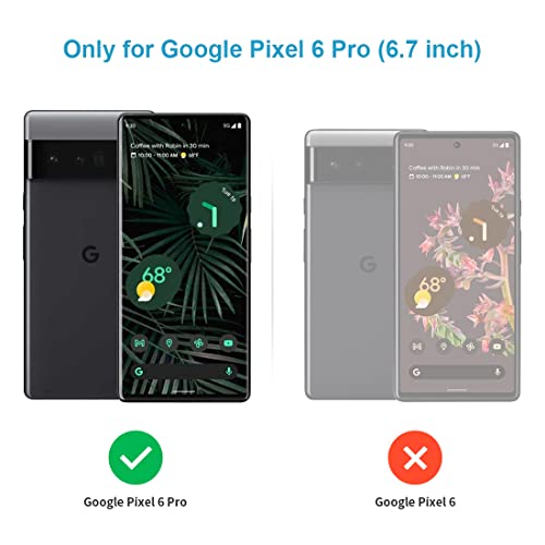 Kezihome Case For Google Pixel 6 Pro, [Rfid Blocking] Genuine Leather Wallet Case With Card Slots Stand Flip Phone Cover For Google Pixel 6 Pro 5G (2021) (Black/Brown) #TOP1