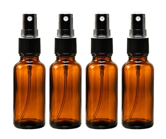 VOW 15ml Amber Glass Spray Bottles with Black Mist Trigger, Refillable & Reusable Bottles for Perfume, Essential Oils, and DIY Blends_Pack of 4-image-43