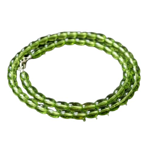 Collier quartz péridot de qualité supérieure, perles ovales fait main