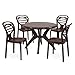 Oaknest Unboxing Furniture Supreme Oak With Marina Circular Dining Table 4 Seater|Plastic Dining Room Set For Garden/Outdoor & Indoor|1 Dining Table With 4 Chairs-5 Piece|1 Year Warranty(Globus Brown)