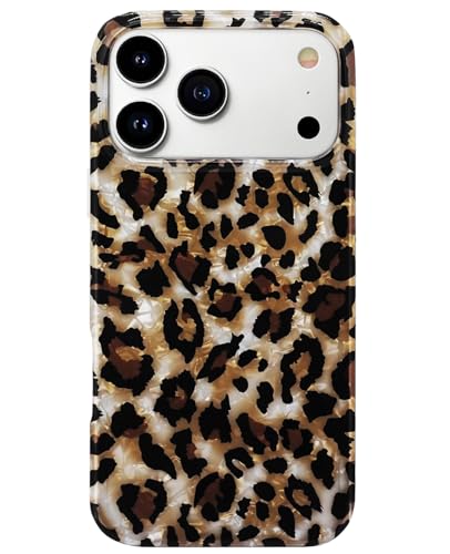 J.west Compatible with iPhone 17 Pro Case,Luxury Sparkle Translucent Clear Vintage Leopard Print Soft Silicone Cover for Girls Women Protective Phone Case for iPhone17Pro 6.3 inch Cheetah