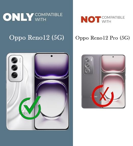Image of Jkobi Lifetime Anti-Yellow MagSafe Compatible Clear Back Cover Case for Oppo Reno12 5G | Oppo Reno 12 5G (Sleek Hard Crystal | Shockproof and Camera Protection)