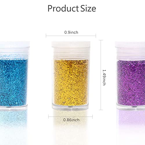 24 Colors Glitter Set, Fine Glitter For Resin, Arts And Craft Supplies Glitter, Festival Glitter Powder Makeup Glitter, Cosmetic Glitter For Body Nail Face Hair Eyeshadow Lip Gloss Making #TOP2