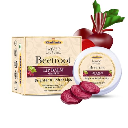 Image of Khadi Natural Lip Balm for Men and Women | Deep Conditioning Lip Treatment with Shea Butter & Almond Oil | Prevents Dryness and Keeps Lips Soft All Day (Beetroot)