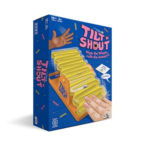 Big Potato Tilt n Shout - Das schnelle Familienspiel mit 150 Kategorien und Interaktiver Murmel-Wippe, Perfekte für Spieleabende, Kinder und Erwachsene.