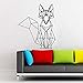 Geometrico Fox Wall Sticker Interior Home Decor per soggiorno Camera da letto Decorazione murale Animali rimovibili Decalcomanie altro colore 57x69cm
