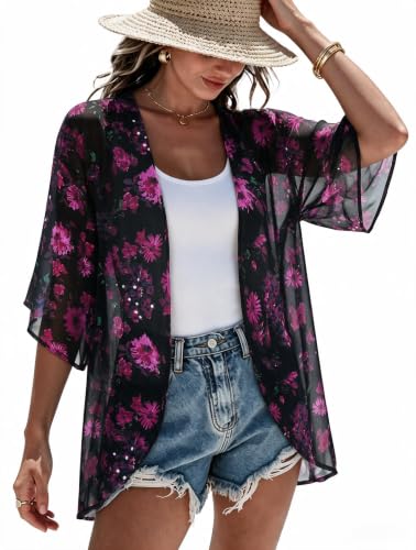 Image of Swimsuit Coverups for Women Sarong Beach Bikini Wrap Sheer Short Skirt Chiffon Scarf for Swimwear