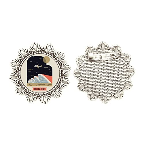 Broche de plata con flor de Hong Kong mediano tallado a mano para solapa