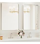Bathroom Mirrors for Over Sink,2Pcs 24x36Inch Vanity Mirrors for Wall,Silver Metal Frame Rectangl...